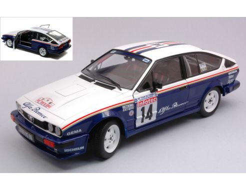 Solido SL1802303 ALFA ROMEO GTV6 N.14 TOUR DE CORSE 1986 Y.LOUBET-J.M.ANDRIE 1:18 Modellino