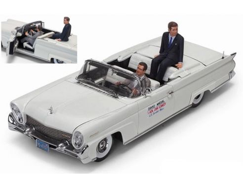 SunStar SS4707 LINCOLN MK III CONVERT.JOHN F.KENNEDY IN OREGON 1960 W/2 FIGURES 1:18 Modellino
