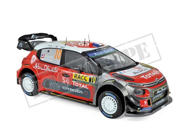 Norev NV181631 CITROEN C3 WRC N.10 WINNER CATALOGNE 2018 S.LOEB-D.ELENA 1:18 Modellino