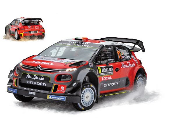 Norev NV181637 CITROEN C3 WRC N.11 2nd SWEDEN 2018 C.BREEN-S.MARTIN 1:18 Modellino