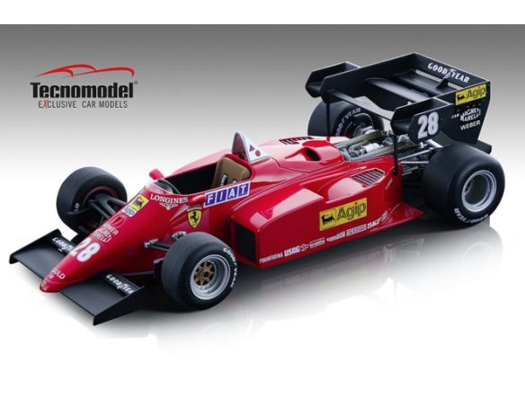 Tecnomodel TMD18122A FERRARI 126 C4-M2 RENE ARNOUX 1984 N.28 5th EUROPEAN GP 1:18 Modellino