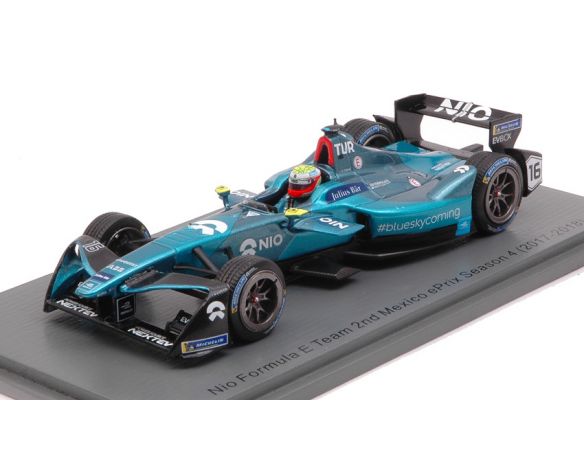 Spark Model S5942 NIO N.16 2nd MEXICO CITY FORMULA E (2017-2018) O.TURVEY 1:43 Modellino