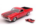 Motormax MTM79347R CHEVROLET EL CAMINO SS 396 1970 RED W/BLACK STRIPES 1:24 Modellino