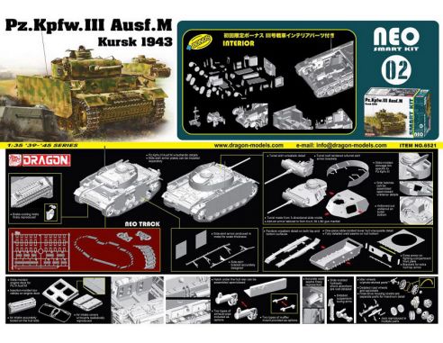 Dragon D6521 PZ.KPFW III AUSF.M NEO SMART KIT 1:35 Modellino