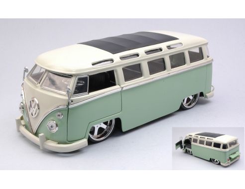JADA TOYS JADA99025 VW BUS 1962 LIGHT GREEN/WHITE 1:24 Modellino