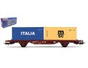 Heller HL6111 CARRO PIANALE A DUE ASSI CON 2 CONTAINER DA 20 EPOCA V SCALA H0 1:87 Modellino