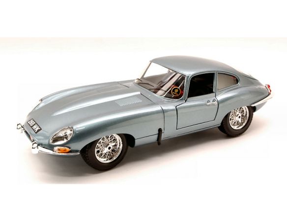 BBURAGO BU12044SB JAGUAR E COUPE 1961 SILVERBLUE 1:18 Modellino