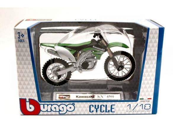 BBURAGO BU51045 KAWASAKI KX 450F 2010 1:18 Modellino