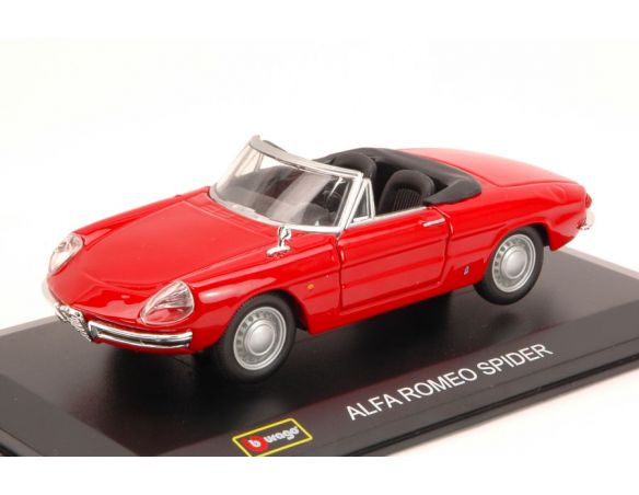 BBURAGO BU43211R ALFA ROMEO SPIDER DUETTO OSSO DI SEPPIA 1966 RED 1:32 Modellino