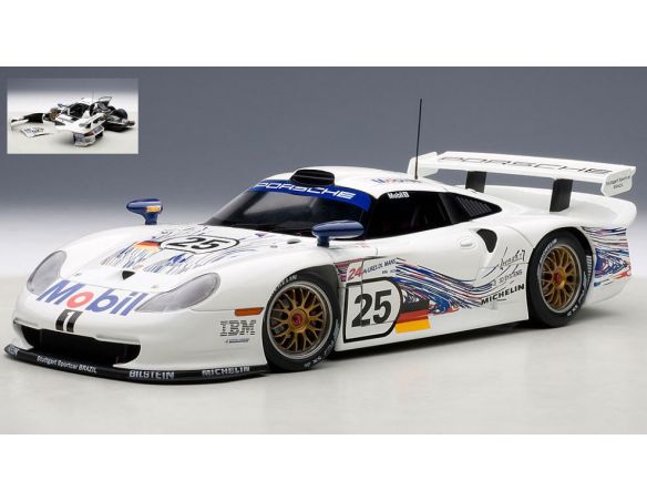 AUTOART AA89772 PORSCHE 911 GT1 N.25 ACCIDENT LM 1997 STUCK-BOUTSEN-WOLLEK 1:18 Modellino