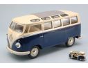 KINSMART KT7005WB VW SAMBA BUS 1962 BLUE/CREAM ROOF 1:24 Modellino