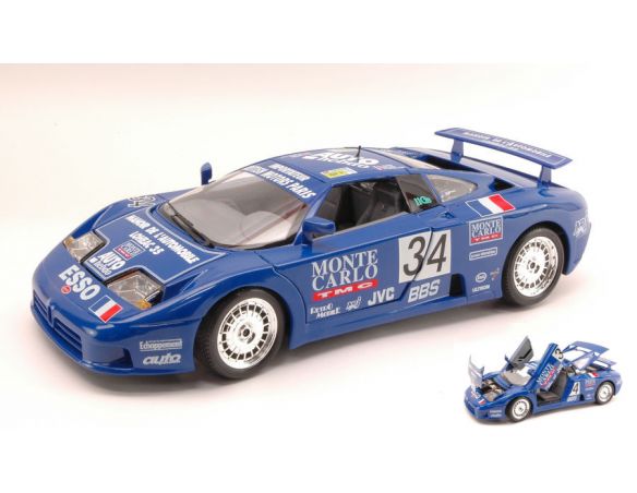 BBURAGO BU11039 BUGATTI EB110 N.34 24th (ACCIDENT) LM 1994 CUDINI-HELARY-BOUILLON 1:18 Modellino
