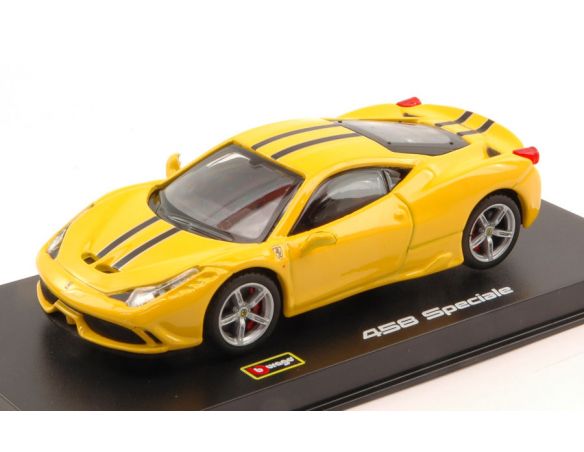 BBURAGO BU36901Y FERRARI 458 SPECIALE 2014 YELLOW SIGNATURE 1:43 Modellino