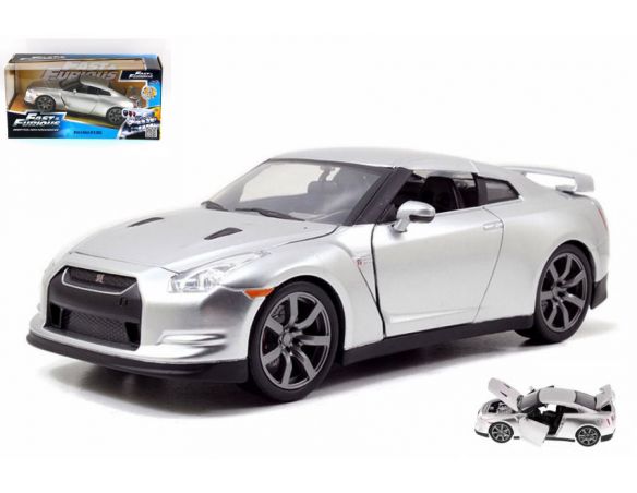 JADA TOYS JADA97212 BRIAN S NISSAN GT-R 35 2009 FAST & FURIOUS 7 SILVER 1:24 Modellino