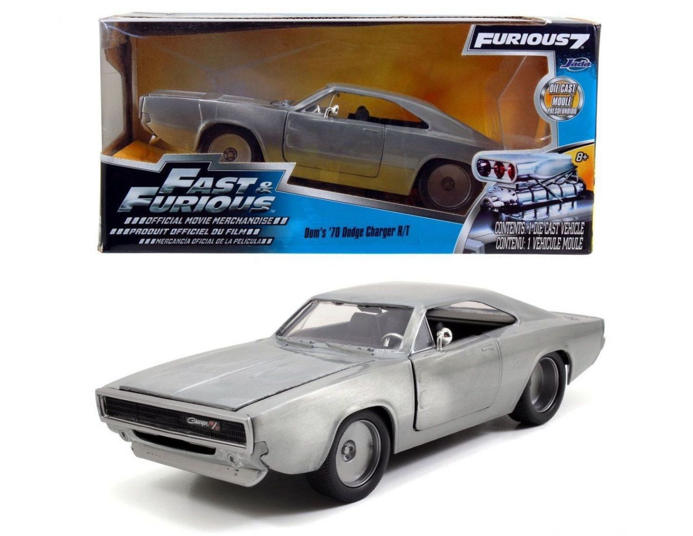 JADA TOYS JADA97336 DODGE CHARGER R/T 1968 FAST & FURIOUS 7 SATIN METAL  1:24 Modellino