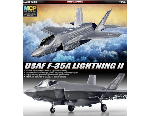 ACADEMY ACD12507 USAF F-35A LIGHNING II KIT 1:72 Modellino ACADEMY ACD12507 USAF F-35A LIGHNING II KIT 1:72 Modellino
