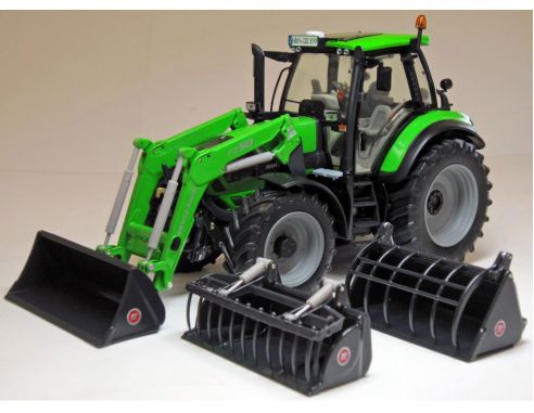 WEISE-TOYS WEIS1046 TRATTORE DEUTZ AGROTRON 6190 TTV C/3 ACCESSORI 1:32 Modellino