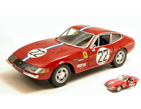 BBURAGO BU26303 FERRARI 365 GTB4 COMPETIZIONE N.22 1a SERIE 1977 1:24 Modellino