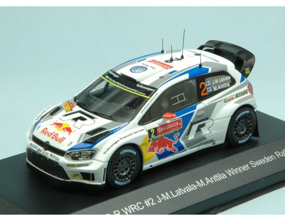 WHITEBOX WBR024 VW POLO R WRC N.2 WINNER SWEDEN RALLY 2014 M.LATVALA-M.ANTTILA 1:43 Modellino
