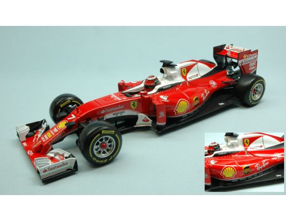 BBURAGO BU16802RR FERRARI SF16-H F1 K.RAIKKONEN 2016 N.7 RAY BAN VERSION 1:18 Modellino