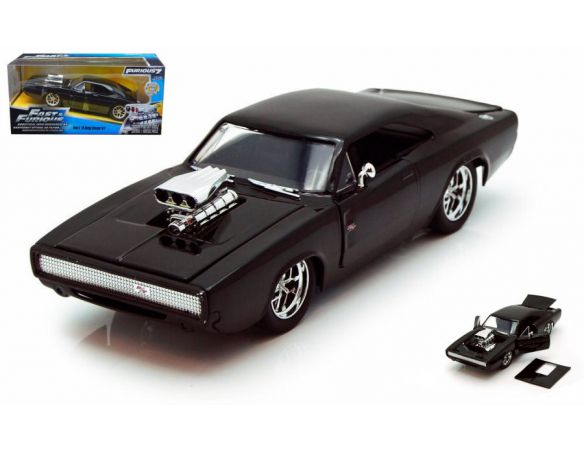 JADA TOYS JADA97059 DOM DODGE CHARGER R/T 1970 FAST & FURIOUS 7 BLACK 1:24 Modellino