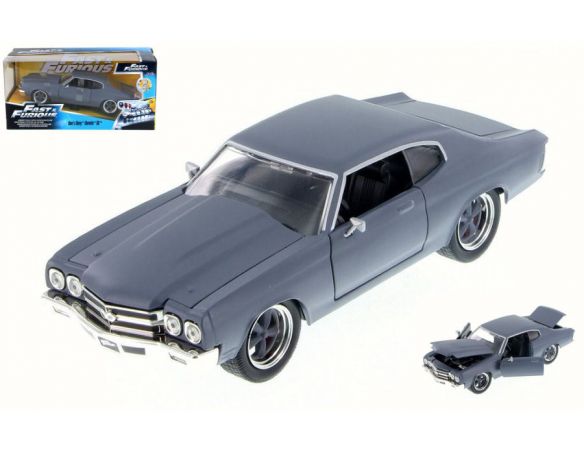 JADA TOYS JADA97835 DOM CHEVY CHEVELLE SS FAST & FURIOUS GREY 1:24 Modellino JADA TOYS JADA97835 DOM CHEVY CHEVELLE SS FAST & FURIOUS GREY 1:24 Modellino