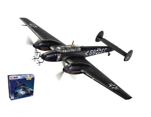 CORGI AA38508 MESSERSCHMITT BF110E-G9+EC-STAB II HOLLAND SPRING 1942 1:72 Modellino