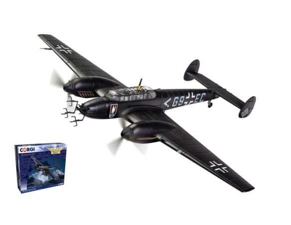 CORGI AA38508 MESSERSCHMITT BF110E-G9+EC-STAB II HOLLAND SPRING 1942 1:72 Modellino