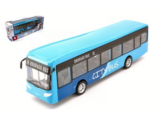 BBURAGO BU32102B CITY BUS BLUE cm 19 Modellino