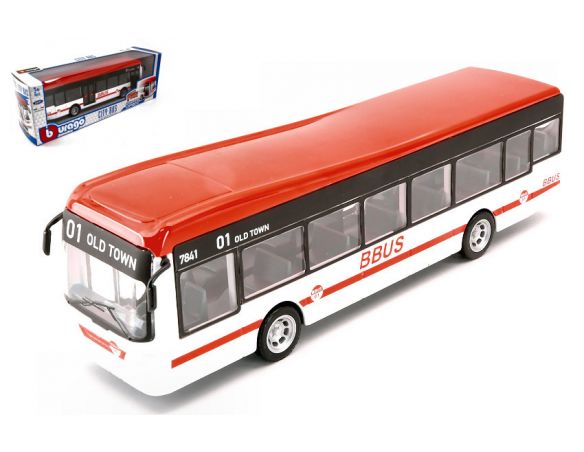 BBURAGO BU32102W CITY BUS WHITE cm 19 Modellino