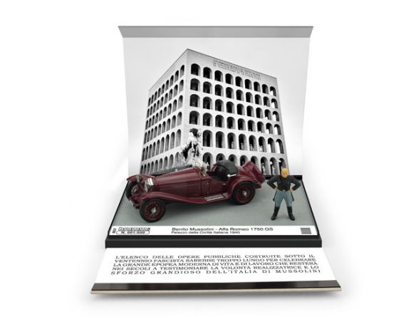 BRUMM BMAS37C ALFA ROMEO 1750 GS BENITO MUSSOLINI EUR PALAZZO DELLA CIVILTA  1940 1:43 Modellino