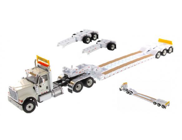 DIECAST MASTER DM71015 HX520 TANDEM TRACTOR WHITE XL TRAILER 1:50 Modellino