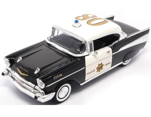 LUCKY DIE CAST LDC92107POL CHEVROLET BEL AIR HARDTOP 1957 POLICE 1:18 Modellino