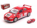 KINSMART KT5048W MITSUBISHI LANCER EVO VII WRC N.7 RED/WHITE cm 12 BOX Modellino