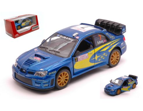 KINSMART KT5328W SUBARU IMPREZA WRC N.7 SOLBERG BLUE cm 12 BOX Modellino