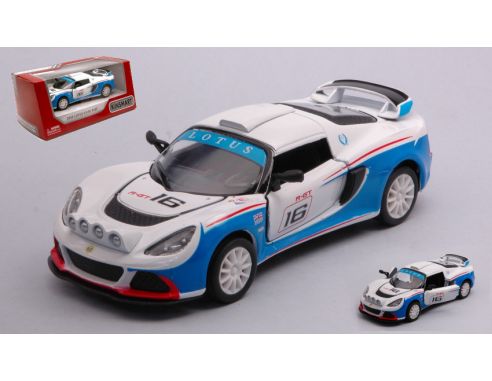 KINSMART KT5362W LOTUS EXIGE R-GT N.16 2012 WHITE/BLUE cm 12 BOX Modellino