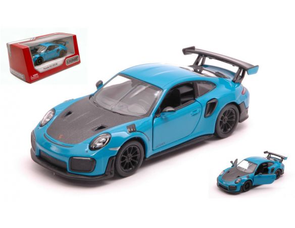 KINSMART KT5408WB PORSCHE 911 RS GT2 RS (991) BLUE/BLACK cm 12 BOX Modellino