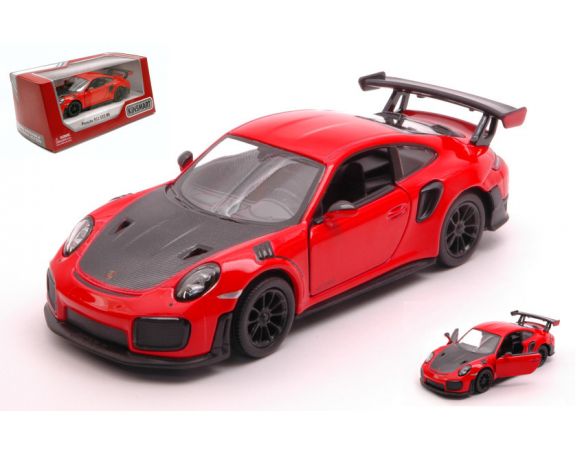 KINSMART KT5408WR PORSCHE 911 RS GT2 RS (991) RED/BLACK cm 12 BOX Modellino