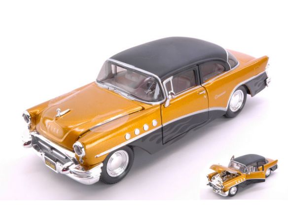 MAISTO MI32507G BUICK CENTURY 1955 OUTLAWS GOLD/BLACK 1:26 Modellino