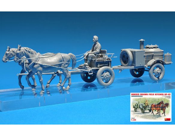 MINIART MIN35057 HORSES DRAW FIELD KITCHEN KP-42 KIT 1:35 Modellino