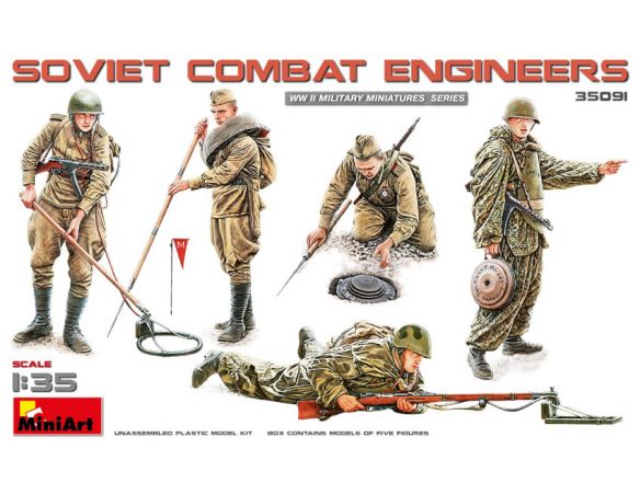 MINIART MIN35091 SOVIET COMBAT ENGINEERS KIT 1:35 Modellino