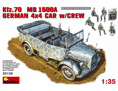 MINIART MIN35139 KFZ.70 GERMAN 4x4 CAR W/CREW KIT 1:35 Modellino