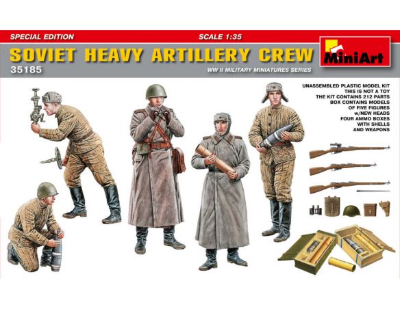 MINIART MIN35185 SOVIET HEAVY ARTILLERY CREW KIT 1:35 Modellino