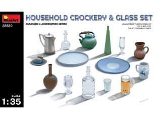 MINIART MIN35559 HOUSEHOLD CROCKERY & GLASS SET KIT 1:35 Modellino
