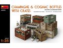 MINIART MIN35575 CHAMPAGNE & COGNAC BOTTLES W/CRATES KIT 1:35 Modellino