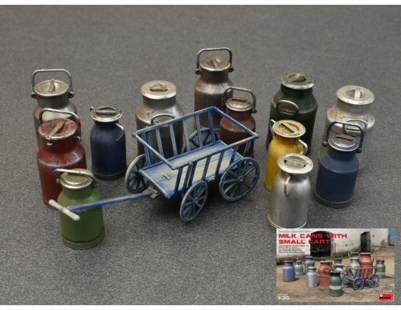 MINIART MIN35580 MILK CANS W/SMALL CART KIT 1:35 Modellino