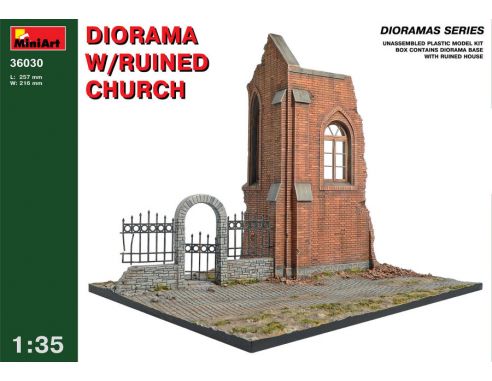 MINIART MIN36030 DIORAMA WITH RUINED CHURCH KIT 1:35 Modellino