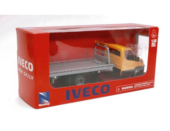 NEW RAY NY15873D IVECO DAILY GIALLO C/PIANALE 1:36 Modellino