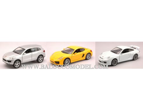 NEW RAY NY51293 PORSCHE 911 GTS/CAYMAN 1:32/CAYENNE S II 1:38 Modellino