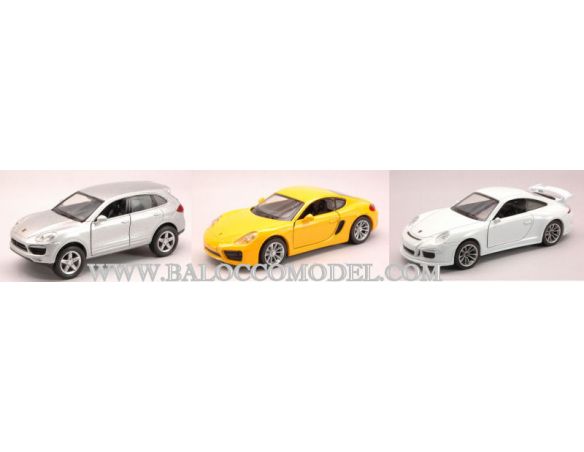 NEW RAY NY51293 PORSCHE 911 GTS/CAYMAN 1:32/CAYENNE S II 1:38 Modellino